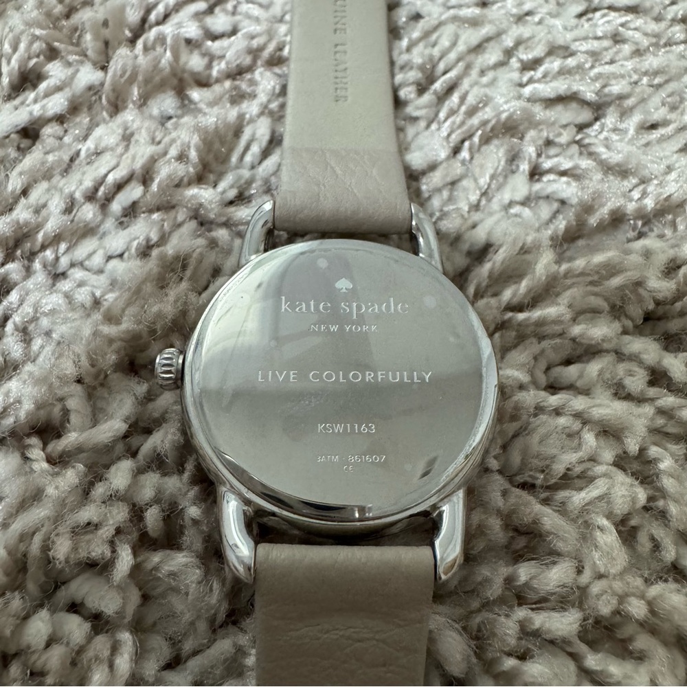 Kate Spade Boathouse Wrist Watch KSW1163 - Leather Taupe Beige Stainless Steel - Picture 5 of 8